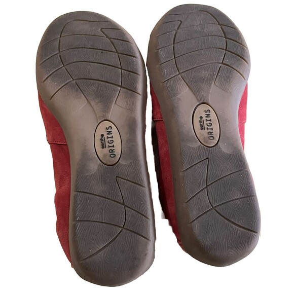 Earth Origins Shoes Flex Flat Fara Slip On Comfort Cushioned Red Nubuck 8 Boho - Picture 4 of 5